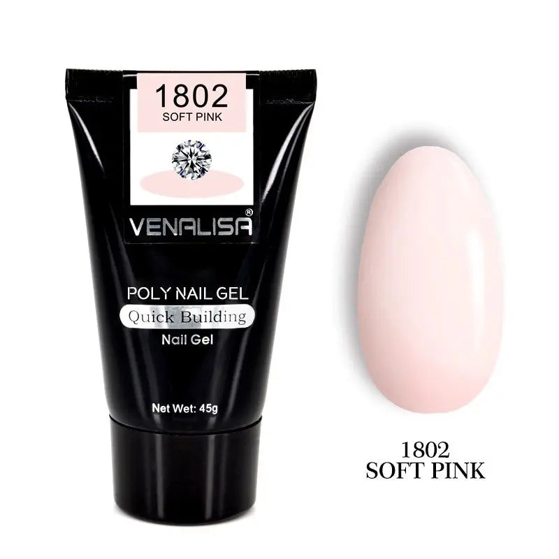 Venalisa Poly Nail Gel Kit Nail Fesign Builder Nail Gel Acrylic Transparent Crystal Coumuflage Set Nail Extend Jelly Gel Polish - BlushBea-Mali