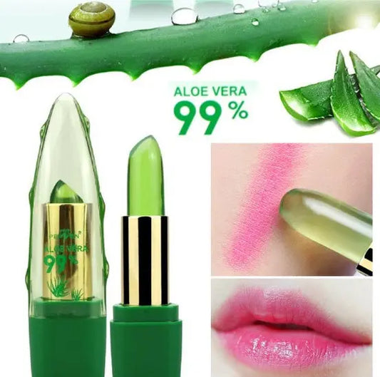 Aloe Vera Gel Color Changing Lipstick Gloss  Moisturizer Anti-drying Desalination Fine-grain Lip Blam Care BlushBea_Mali