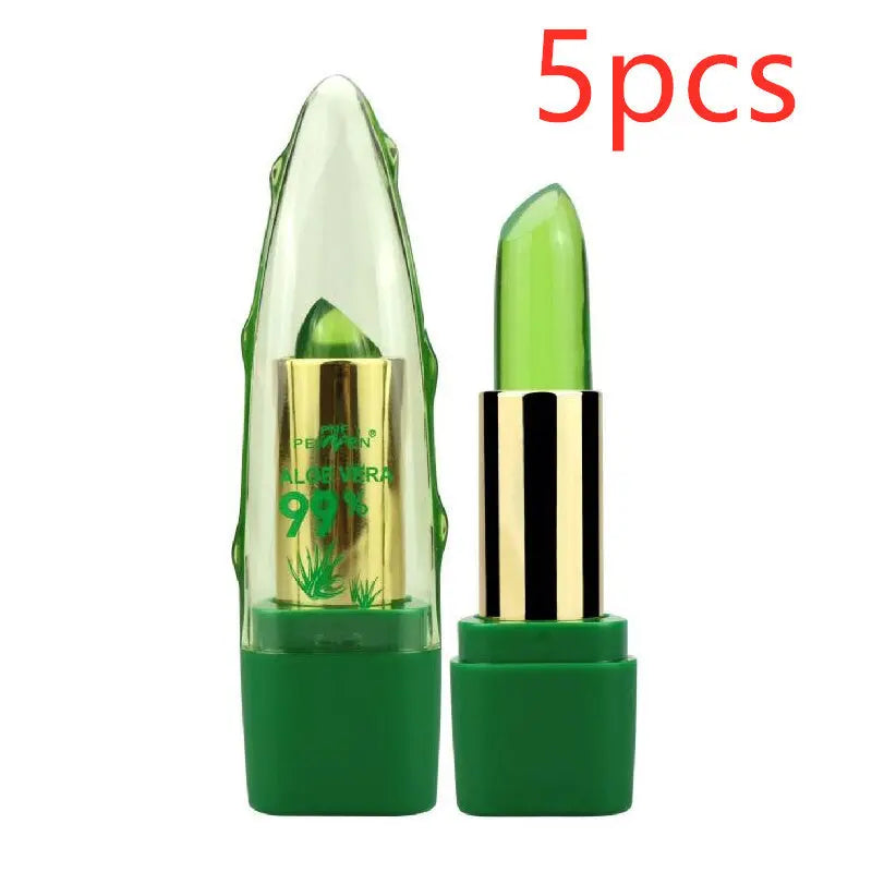 Aloe Vera Gel Color Changing Lipstick Gloss  Moisturizer Anti-drying Desalination Fine-grain Lip Blam Care BlushBea_Mali