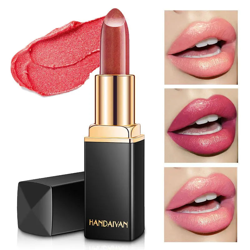 Shiny Metallic Lipstick Pearlescent Color Temperature Change Lipstick Gilt Lipstick BlushBea_Mali