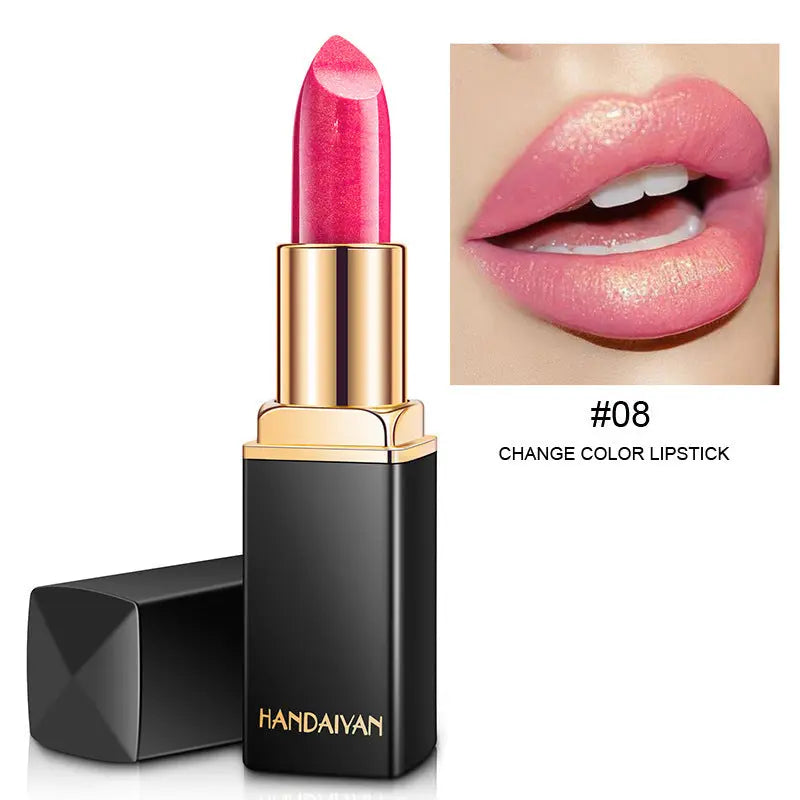 Shiny Metallic Lipstick Pearlescent Color Temperature Change Lipstick Gilt Lipstick BlushBea_Mali