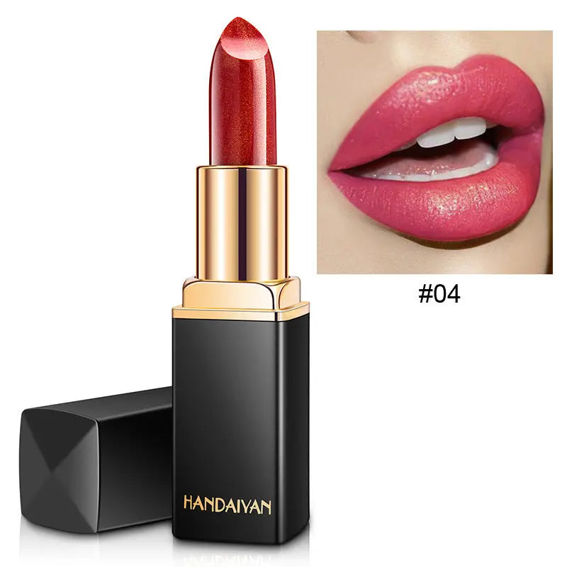 Shiny Metallic Lipstick Pearlescent Color Temperature Change Lipstick Gilt Lipstick BlushBea_Mali