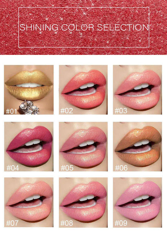 Shiny Metallic Lipstick Pearlescent Color Temperature Change Lipstick Gilt Lipstick BlushBea_Mali