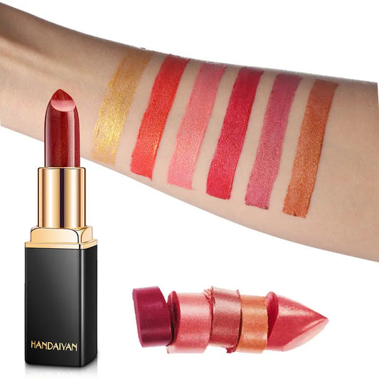 Shiny Metallic Lipstick Pearlescent Color Temperature Change Lipstick Gilt Lipstick BlushBea_Mali