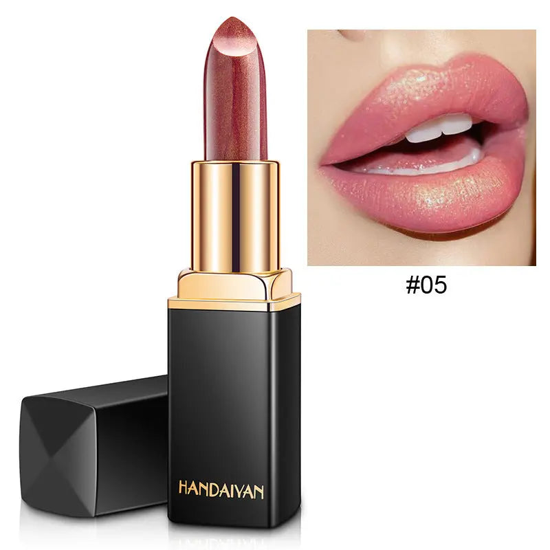 Shiny Metallic Lipstick Pearlescent Color Temperature Change Lipstick Gilt Lipstick BlushBea_Mali