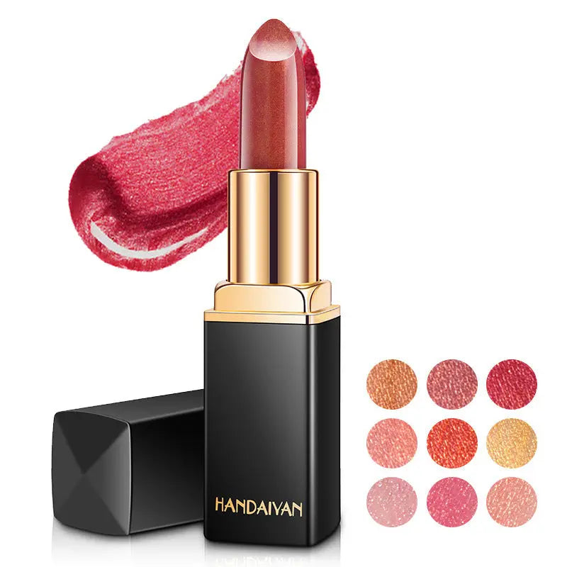 Shiny Metallic Lipstick Pearlescent Color Temperature Change Lipstick Gilt Lipstick BlushBea_Mali