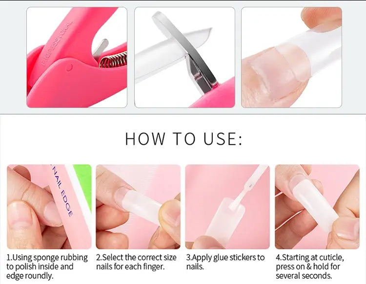 500 French nails - BlushBea-Mali