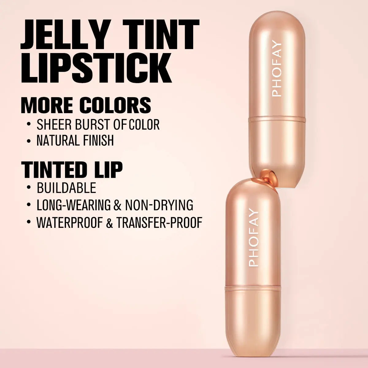 PHOFAY Moisturizing Jelly Warm Lipstick BlushBea_Mali