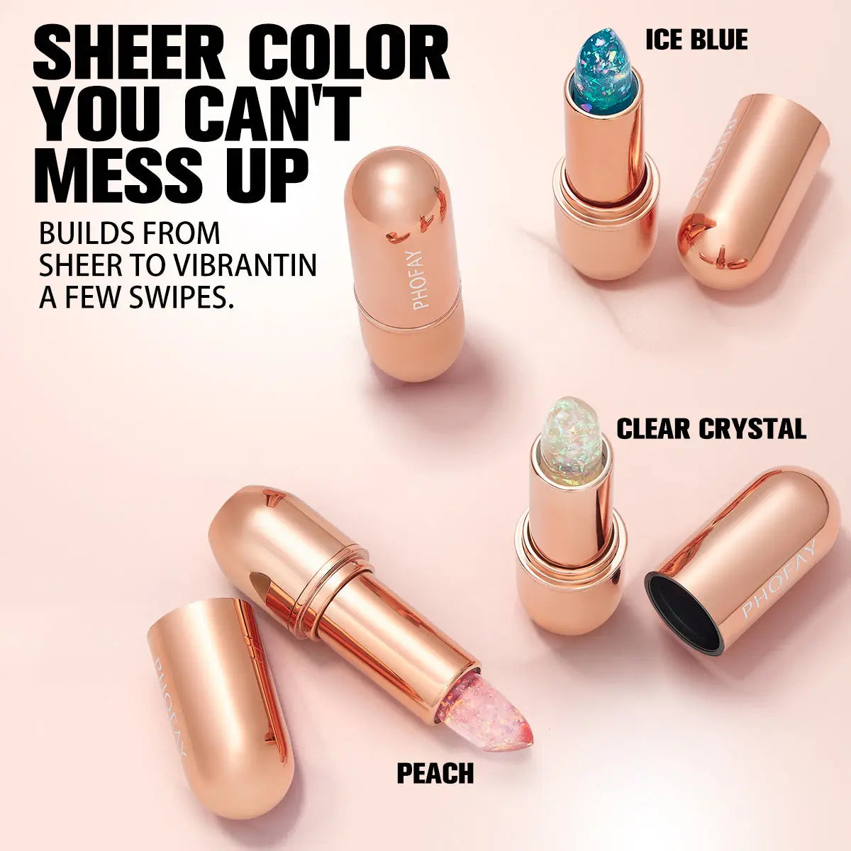 PHOFAY Moisturizing Jelly Warm Lipstick BlushBea_Mali