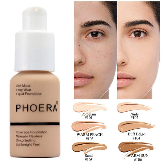 Explosive Press Type Oil Control Natural Color Matte Concealer Foundation Cream BlushBea_Mali