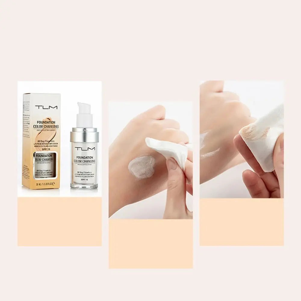 Temperature Liquid Foundation Concealer Portable Natural Color Makeup Foundation BB Concealer BlushBea_Mali