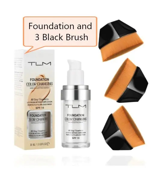 Temperature Liquid Foundation Concealer Portable Natural Color Makeup Foundation BB Concealer BlushBea_Mali