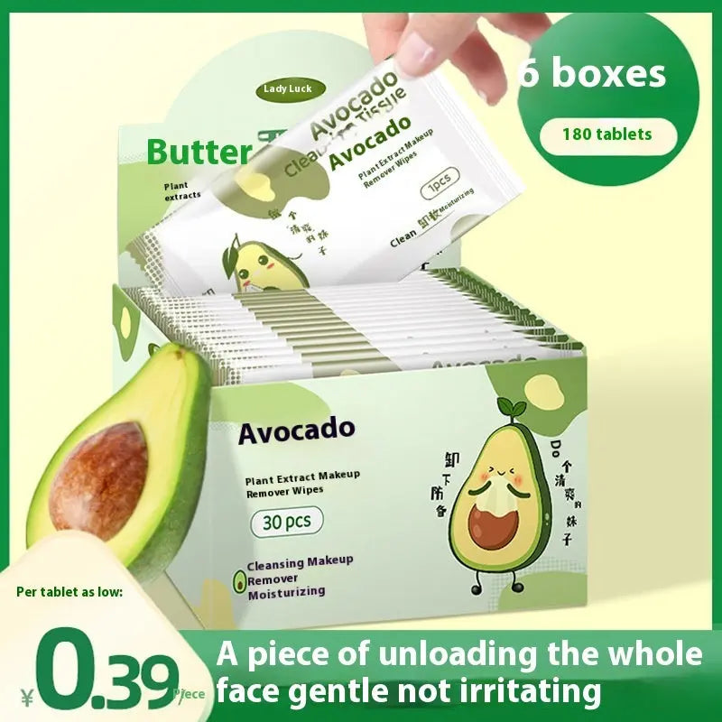 30 Pieces Avocado Makeup Remover Wipe Disposable - BlushBea-Mali