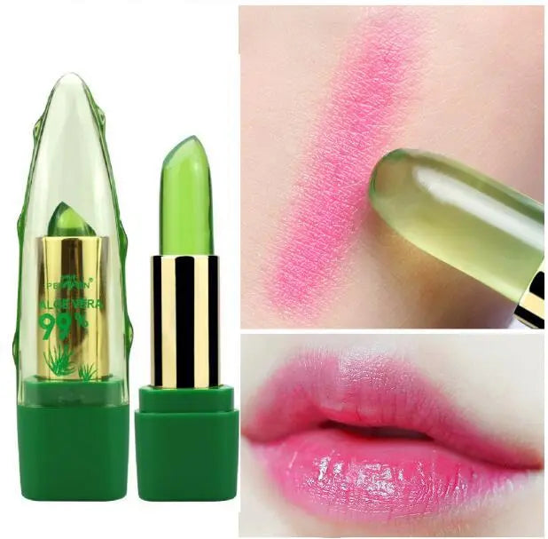 Aloe Vera Gel Color Changing Lipstick Gloss  Moisturizer Anti-drying Desalination Fine-grain Lip Blam Care BlushBea_Mali