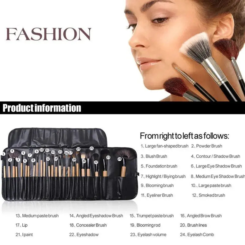 Gift Bag Of 24 Pcs Makeup Brush Sets Professional Cosmetics Brushes Eyebrow Powder Foundation Shadows Pinceaux Make Up Tools - BlushBea-Mali