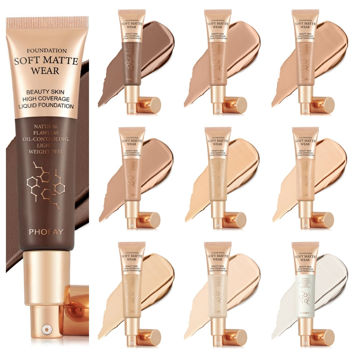 PHOFAY Full Coverage Foundation BlushBea_Mali