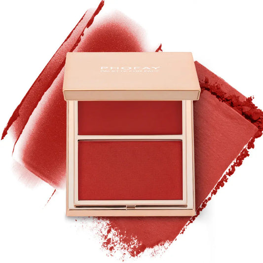 PHOFAY Double-Take Cream & Powder Blush Duo BlushBea_Mali