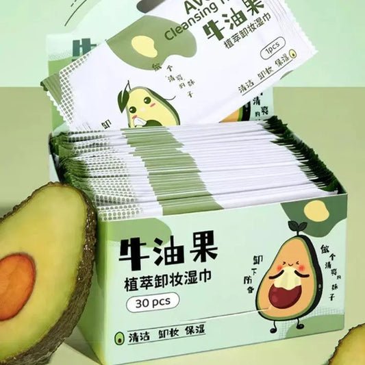 30 Pieces Avocado Makeup Remover Wipe Disposable BlushBea_Mali